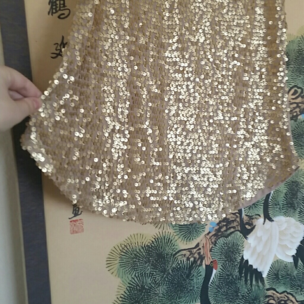 Sheer mesh and sequin front tank top. - Picture 2 of 4